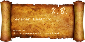 Kersner Beatrix névjegykártya